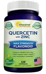 aSquared Nutrition Quercetin 1000mg bottle highlighting the max-strength formula for immune support.