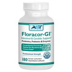 AST Enzymes Floracor bottle close-up for gut support