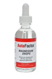 AstaFactor Deep Ocean Mineral Drops bottle enhances water with minerals and taste.