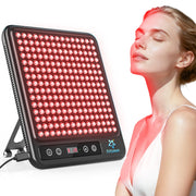 Astarexin red light panel front view for skin care and wellness sessions.