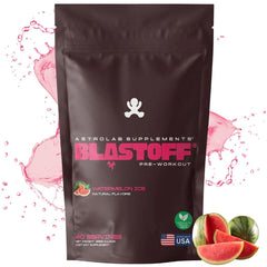 AstroLab BlastOff bottle with light watermelon flavor supports focus and steady energy.