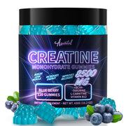 Asumtal Creatine Monohydrate Gummies blueberry bottle offers convenient energy support for workouts.