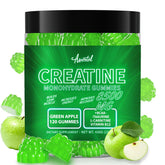 Asumtal Creatine Monohydrate Gummies Green Apple flavor in pack for on-the-go energy