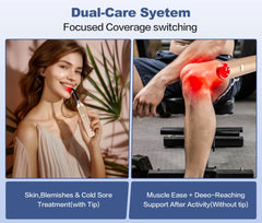 Aswaysun two-in-one red light wand for body and face therapy.