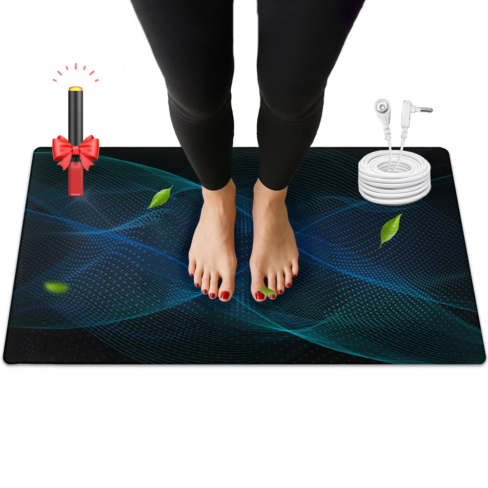 ATE Health grounding mat front view with carbon infused vegan leather for daily relaxation