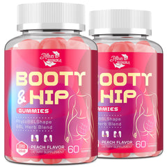 Atherionyxora Booty Gummies peach bottle shown for daily wellness and flavor