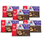 Atkins Endulge Caramel Nut Chew Bar package shows a fiber-rich snack option.