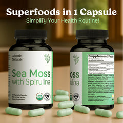 Atlantic Naturals organic sea moss label highlights sourcing and blend