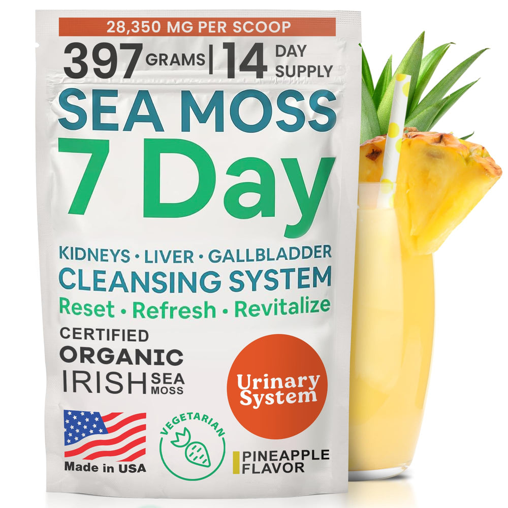 Atlantic Naturals Sea Moss 7 Day Detox bottle front view for easy daily cleanse