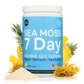 Atlantic Naturals Sea Moss Digestive Drink bottle showcases pineapple flavor for daily gut support