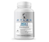 Atlas Nutraceuticals Menhaden Oil bottle highlights sustainable sourcing and omega-3 potency.
