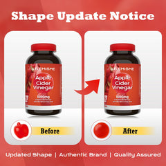 ATLEMISME Apple Cider Vinegar Gummies close-up shows chewy texture and apple flavor.