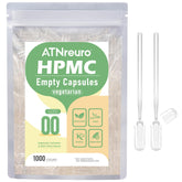 ATNreuro 00 empty capsules bottle close-up, ready for DIY supplement preparation
