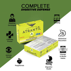Atrantil Travel Pack sachets inside box ready for travel and quick relief.