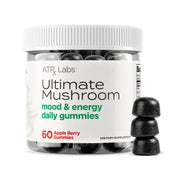 ATRx Labs Ultimate Mushroom Daily Gummies bottle front showing apple-berry flavor for daily wellness