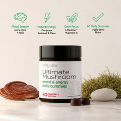 ATRx Labs Ultimate Mushroom Daily Gummies reishi slice detail for relaxation and mood balance