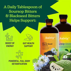 Auivty Black Seed Tonic label close-up showing easy use.