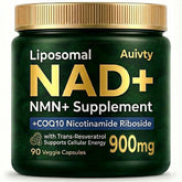 Auivty liposomal NAD+-NMN supplement bottle with label for easy daily energy support.