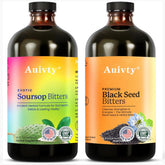Auivty Soursop Bitters bottle front with herbal blend for digestion.