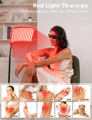 Aulanto Red Light Panel side view showing adjustable stand for versatile positioning.