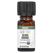 Aura Cacia Blood Orange essential oil bottle, uplifting citrus aroma for home fragrance.