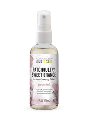 Aura Cacia Mist aromaterapia Patchouli Naranja Dulce, botella lista para perfumar el cuerpo.