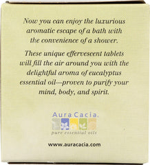 Aura Cacia purifying eucalyptus tablets closeup show pure essential oils for a vibrant morning.
