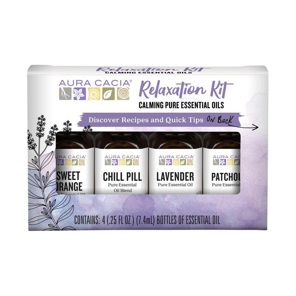 Aura Cacia Relaxation Kit lavender bottle for calming evenings and peaceful moments