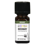 Aura Cacia rosemary essential oil bottle for pure aromatherapy sessions