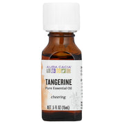 Aura Cacia Tangerine essential oil bottle for aromatherapy blends and diffusion.