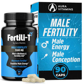 Aura Vitamins Fertili-T bottle front showing capsules supporting energy and reproductive wellness.