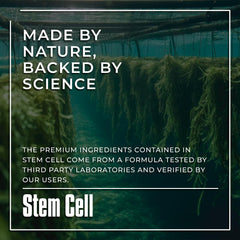 Aura Vitamins stem cell capsule closeup shows smooth coated capsules for easy daily use