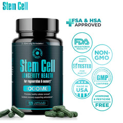 Aura Vitamins Stem Cell ingredients spirulina chlorella – vibrant nutrient blend for vitality.