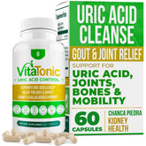 Aura Vitamins Vitatonic uric acid bottle closeup for daily joint support