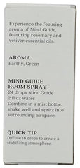 Aura Cacia Mind Guide label closeup highlights clean ingredients and calming aroma