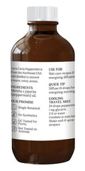 Aura Cacia peppermint oil drops visible for quick uplift and cooling sensations.