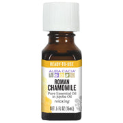 Aura Cacia Roman Chamomile in Jojoba bottle pour for easy, ready-to-use calming routines.