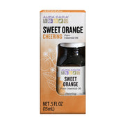 Aura Cacia Sweet Orange essential oil bottle, ready to diffuse for a cheerful space.