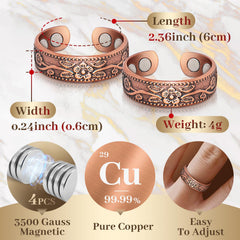 Auramag adjustable open design, easy fit for all finger sizes.