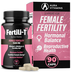 Aura Vitamins Fertili-T Female bottle with capsules for daily hormonal balance support