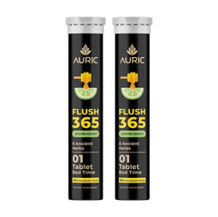 Auric Flush 365 packaging shown for daily digestive support ritual.