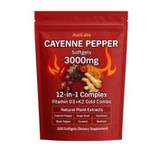 AuriLabs Cayenne Pepper Softgels bottle for daily routine and easy dosing.