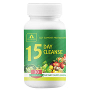 ausalli 15-Day Digestive Support bottle with plant-based ingredients for daily gentle balance.
