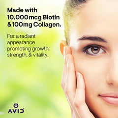 Gummies texture and label highlight biotin and collagen content.