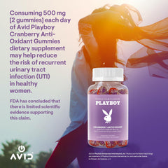 Avid Playboy cranberry gummies on hand, easy daily supplement for immunity