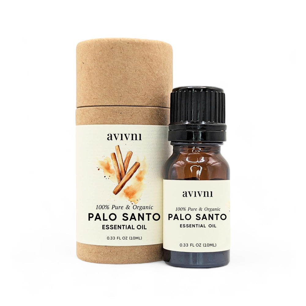 Avivni Palo Santo Oil bottle, ideal for diffusion and skincare blends.