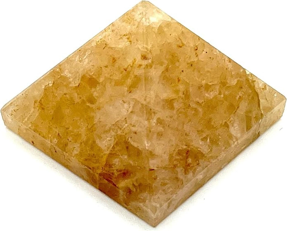 Awaken Your Kundalini yellow quartz pyramid 2inch glows with focused energy.