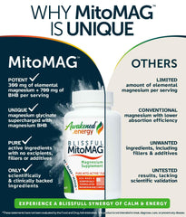 Awakened.energy Blissful MitoMAG label with vegan non-GMO ingredients
