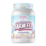 Axe & Sledge Farm Fed tub front showing Marshmallow Milk flavor for post-workout fueling.