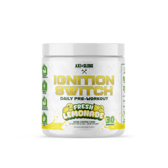 Axe & Sledge Ignition Switch Fresh Lemonade bottle delivers clean energy for workouts.